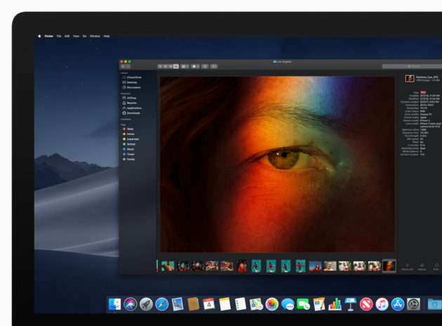 iMac macOS dark mode finder preview