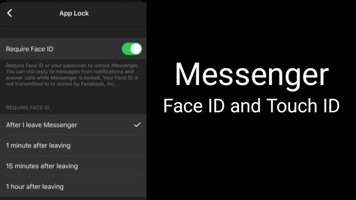 Facebook Messenger Face ID and Touch ID for iOS user