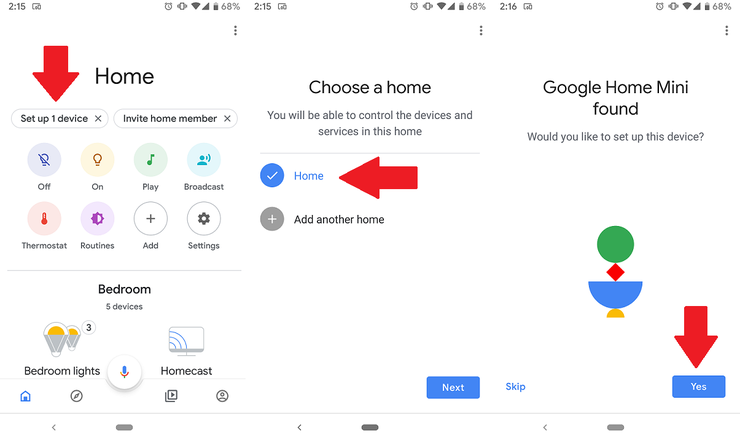 set up each new google home device