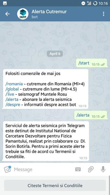 Alerta de cutremur pe telefon