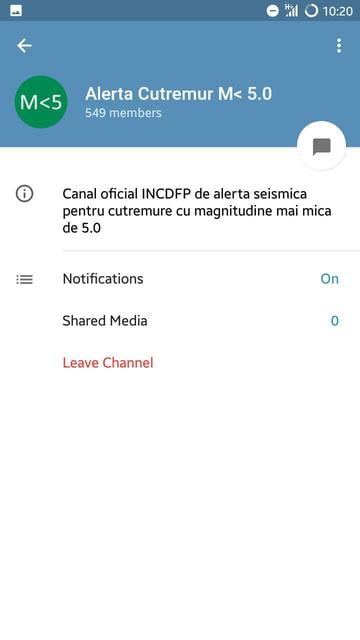 Notificare/alerta cutremur