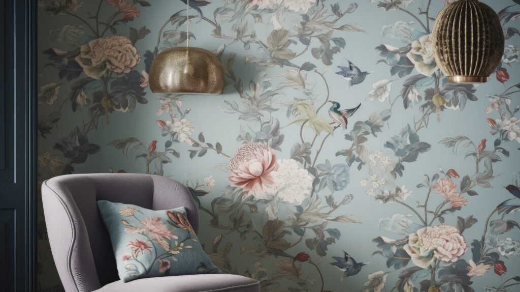 wallpaper with flower pattern