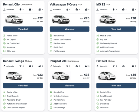 Car Rental in Cannes Without a Deposit: Complete Guide