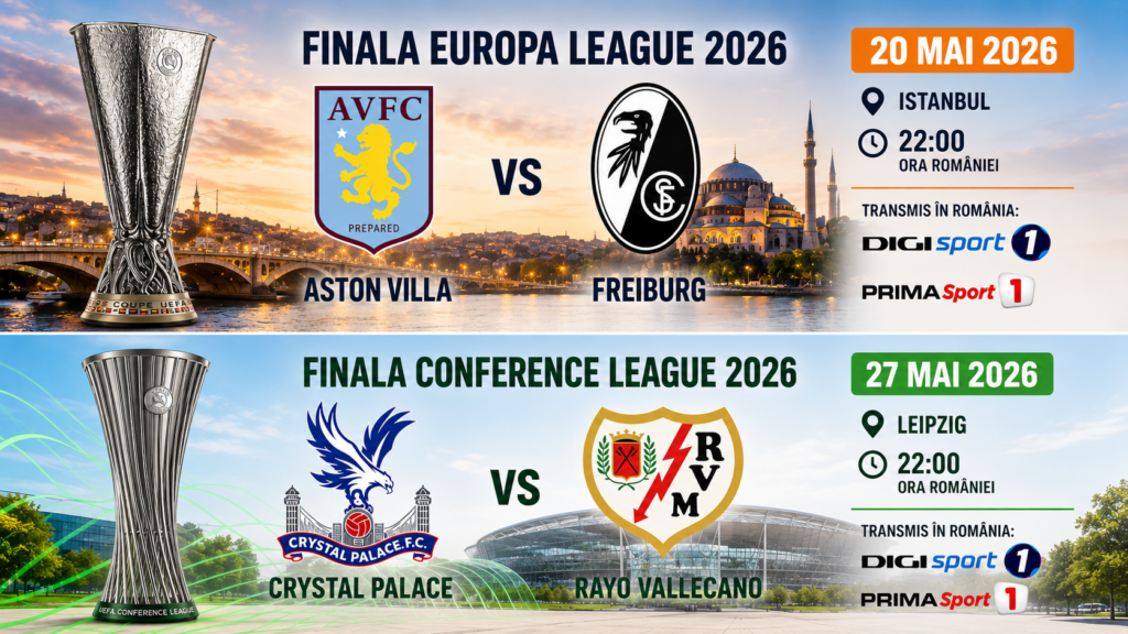 Finala Europa League și Conference League 2026: cine transmite la TV în România