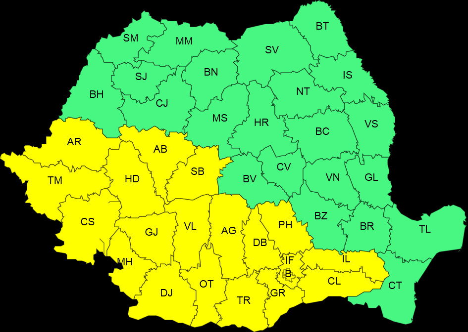 Prognoză meteo pentru weekend: temperaturi scăzute, ploi torențiale și vânt puternic. Cod galben emis
